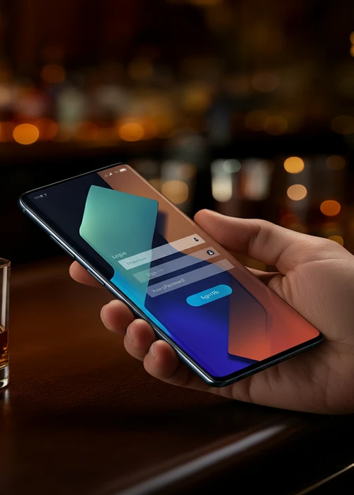 Ekran logowania do Volcano Casino, z polami na e-mail i hasło oraz opcją odzyskiwania hasła, w tle interfejs kasyna z ikonami gier.